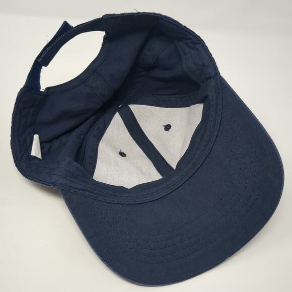 Unbranded Strapback Baseball Cap Blue One Size Adjustable Vented Holes Blank - Picture 7 of 9